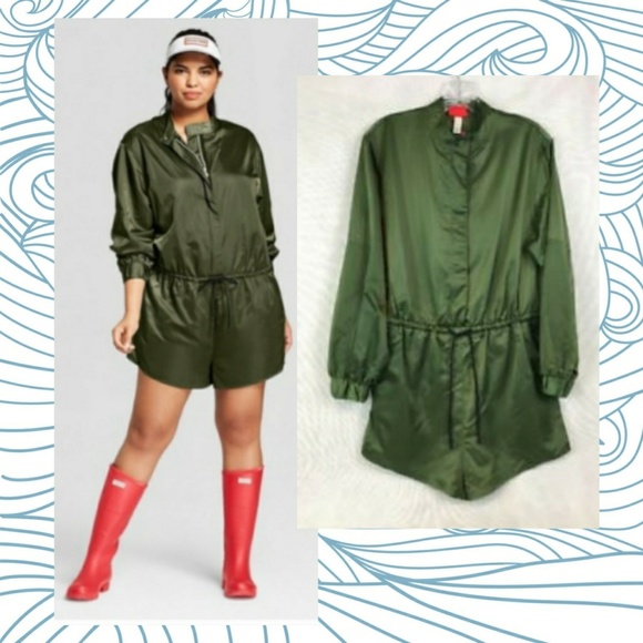 hunter green romper